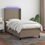 LED Box Spring Bed med hovedgærde Stof