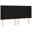 kontinentalseng med LED-lys 160x200 cm stof sort