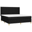 kontinentalseng med LED-lys 180x200 cm stof sort