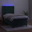 kontinentalseng med LED-lys 80x200 cm velour mørkegrøn