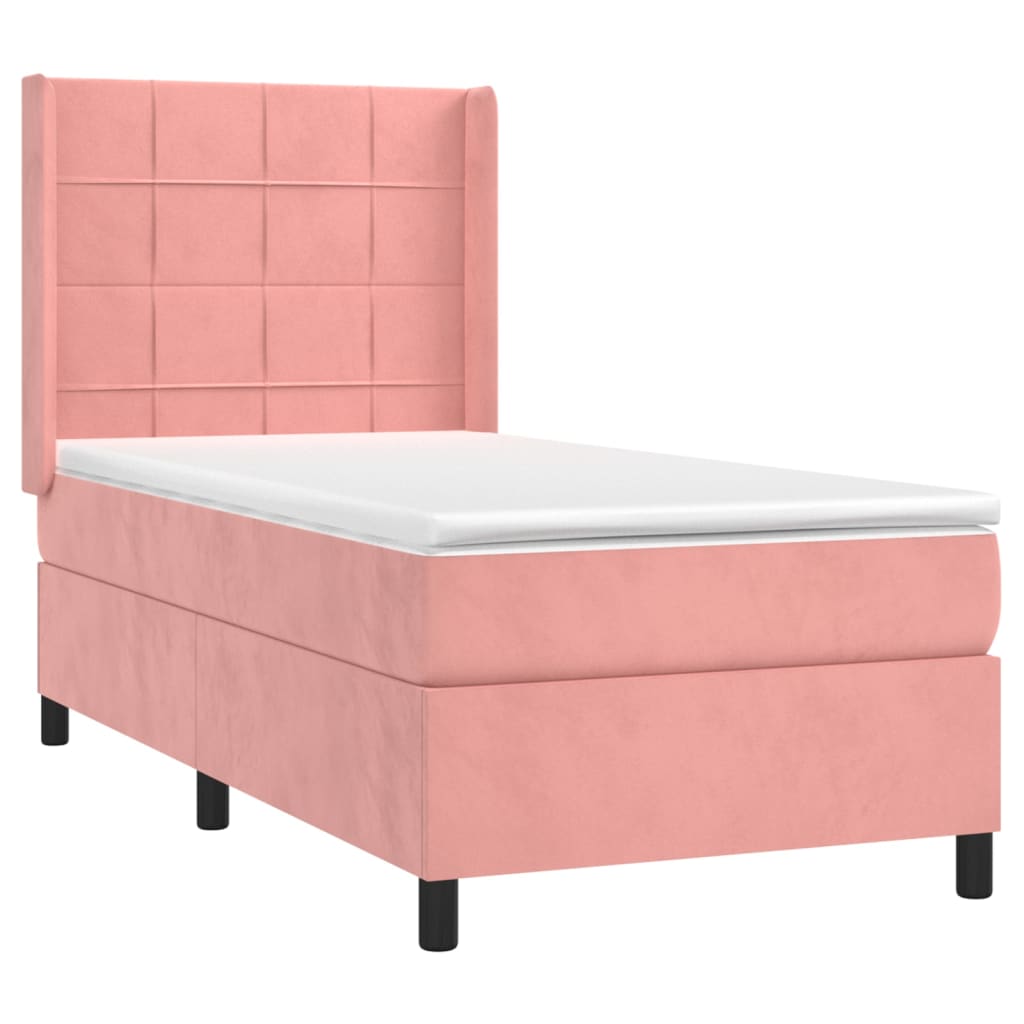 kontinentalseng med LED-lys 80x200 cm velour pink