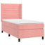 kontinentalseng med LED-lys 80x200 cm velour pink