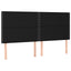 kontinentalseng med LED-lys 160x200 cm stof sort