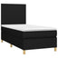 kontinentalseng med LED-lys 100x200 cm stof sort