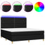 kontinentalseng med LED-lys 160x200 cm stof sort