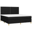 kontinentalseng med LED-lys 160x200 cm stof sort