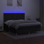 kontinentalseng med LED-lys 160x200 cm stof sort