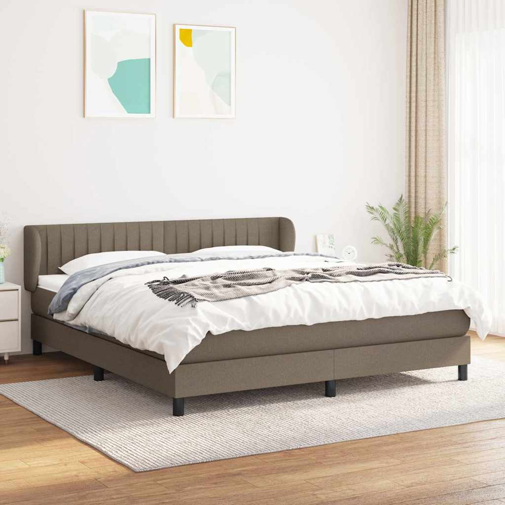 kontinentalseng med madras 180x200 cm stof gråbrun