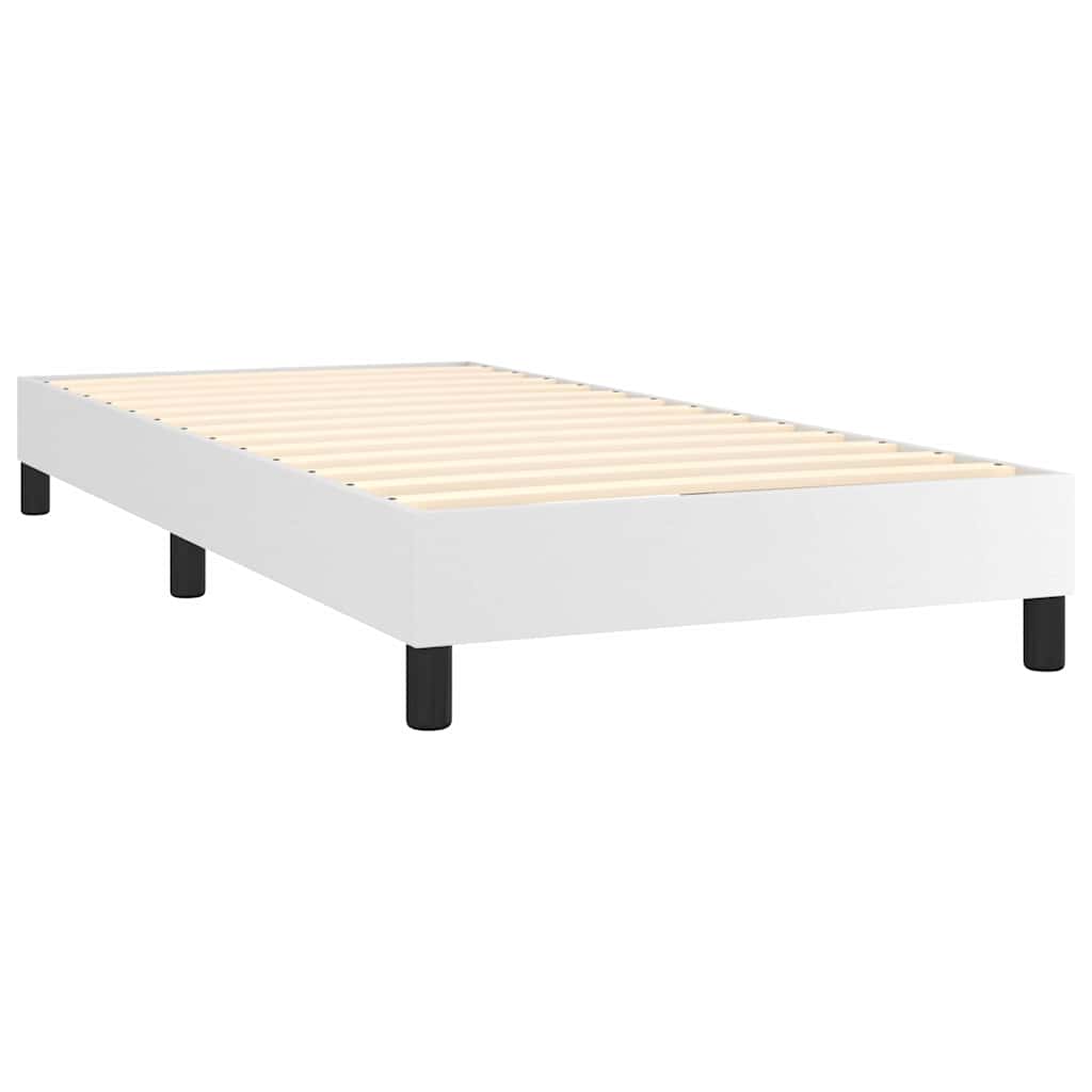 kontinentalseng med madras 90x200 cm kunstlæder hvid
