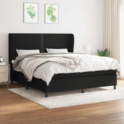 kontinentalseng med madras 160x200 cm stof sort