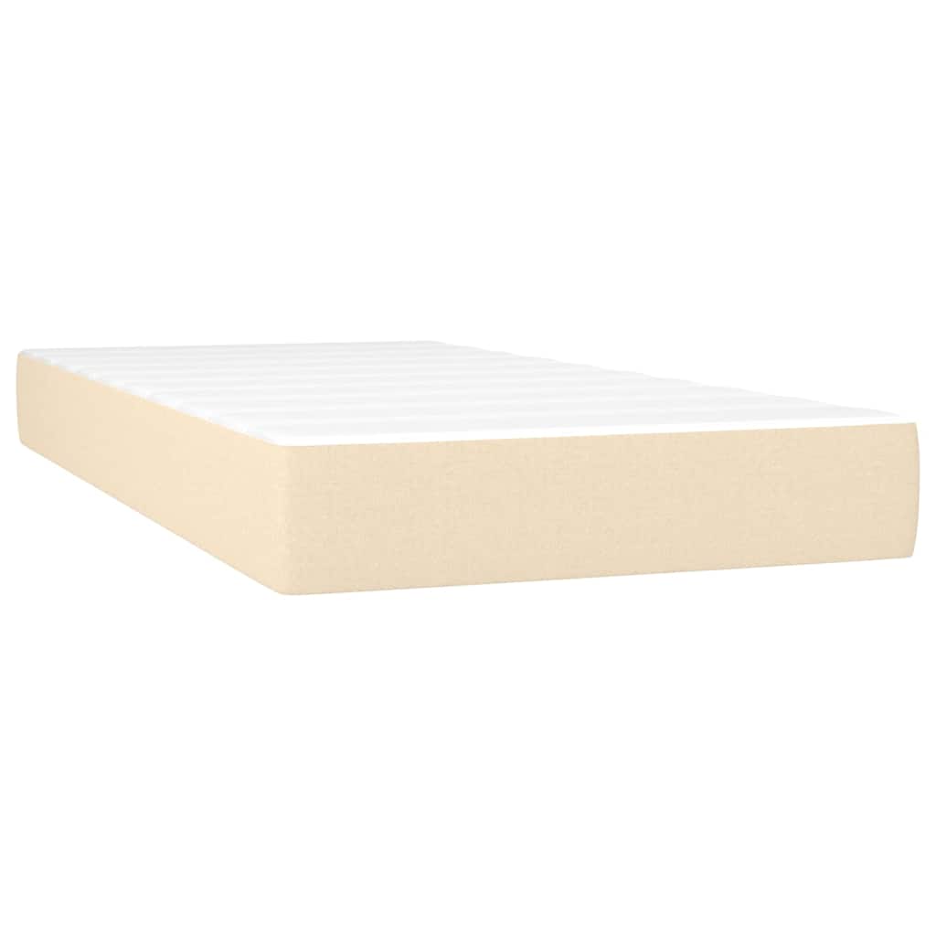kontinentalseng med madras 90x190 cm stof cremefarvet