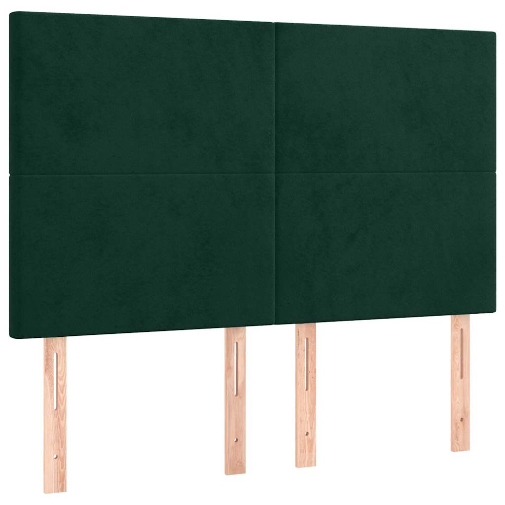 kontinentalseng med madras 140x190 cm fløjl mørkegrøn