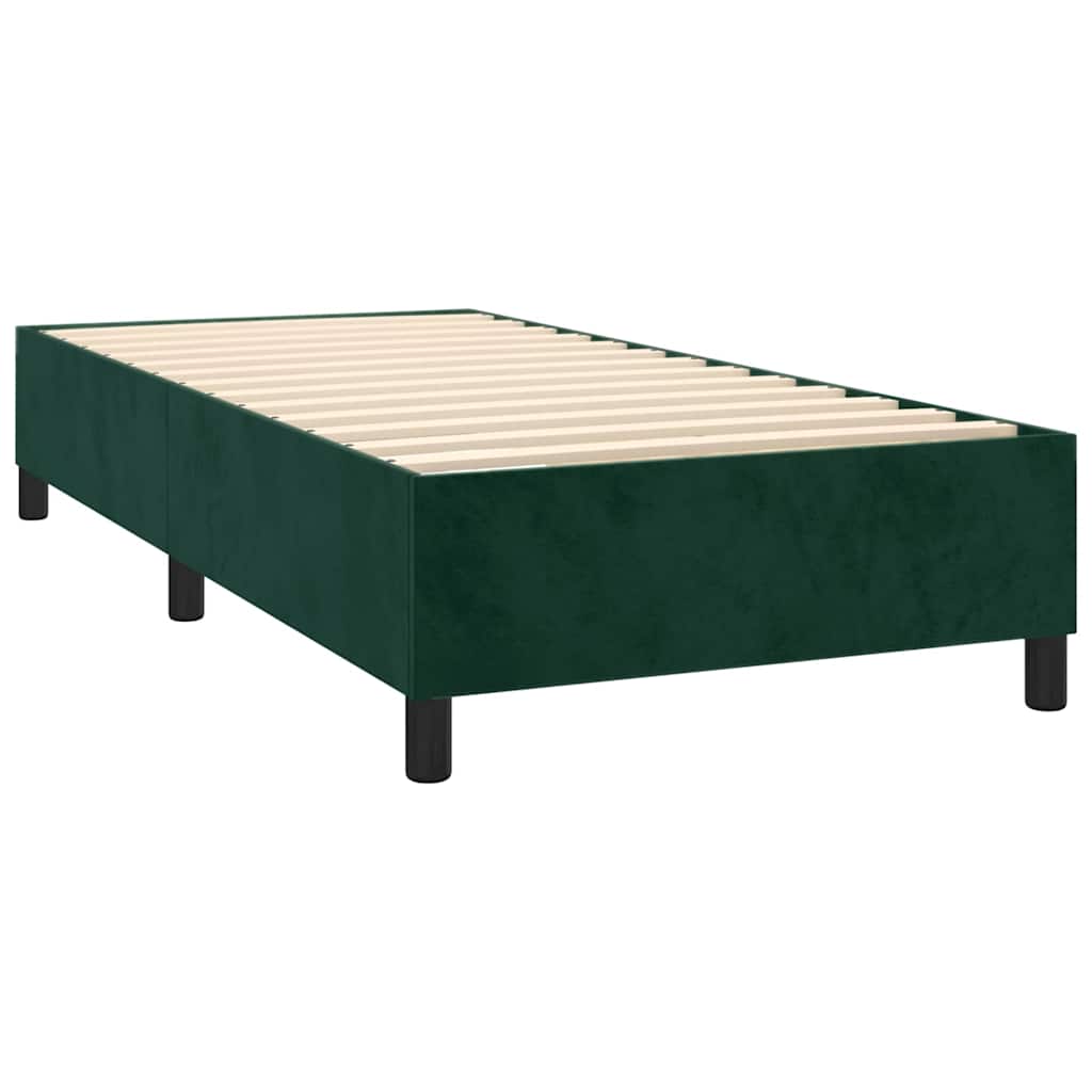 kontinentalseng med madras 100x200 cm fløjl mørkegrøn