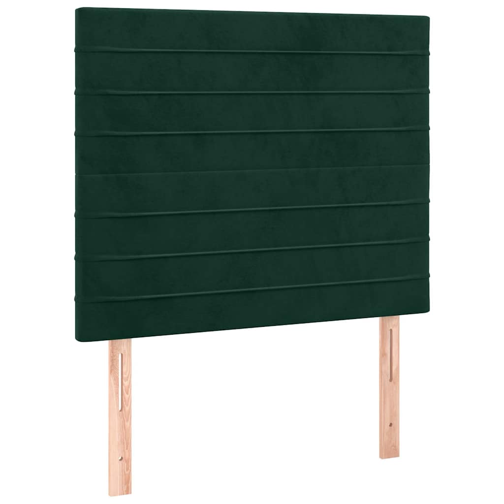 kontinentalseng med madras 90x190 cm fløjl mørkegrøn