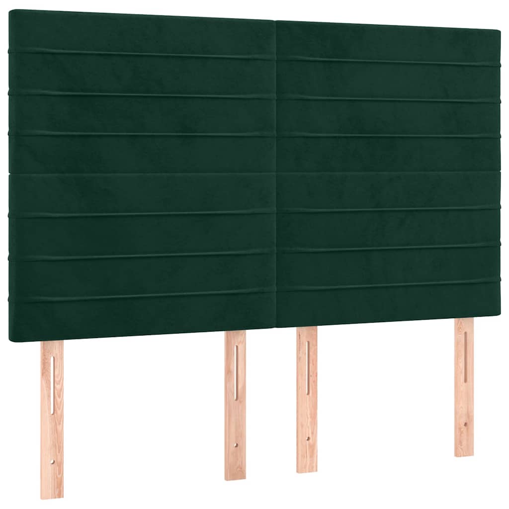 kontinentalseng med madras 140x200 cm fløjl mørkegrøn