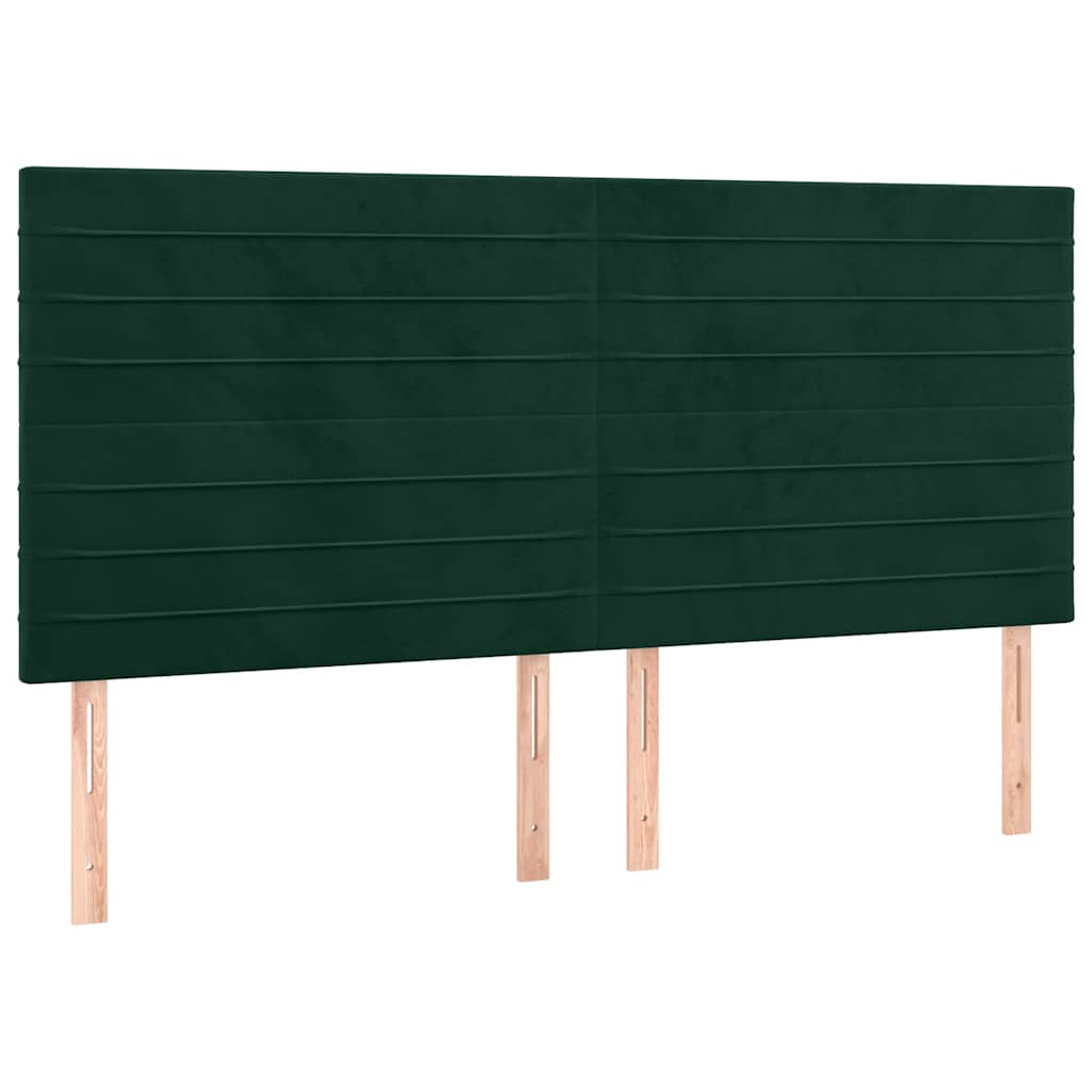 kontinentalseng med madras 200x200 cm fløjl mørkegrøn