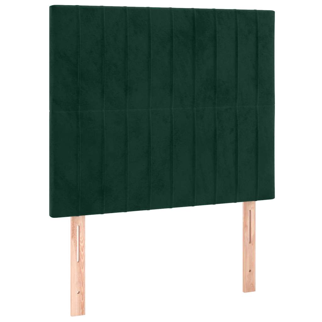 kontinentalseng med madras 90x190 cm fløjl mørkegrøn