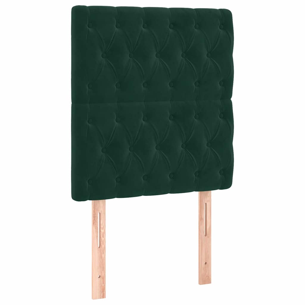 kontinentalseng med madras 80x200 cm fløjl mørkegrøn