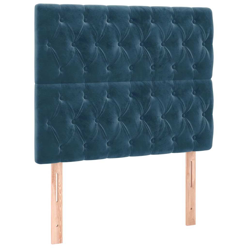 kontinentalseng med madras 90x200 cm fløjl mørkeblå