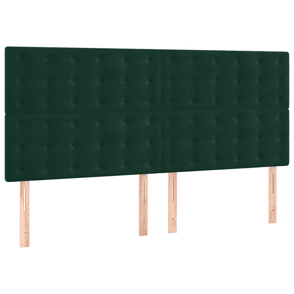 kontinentalseng med madras 160x200 cm fløjl mørkegrøn