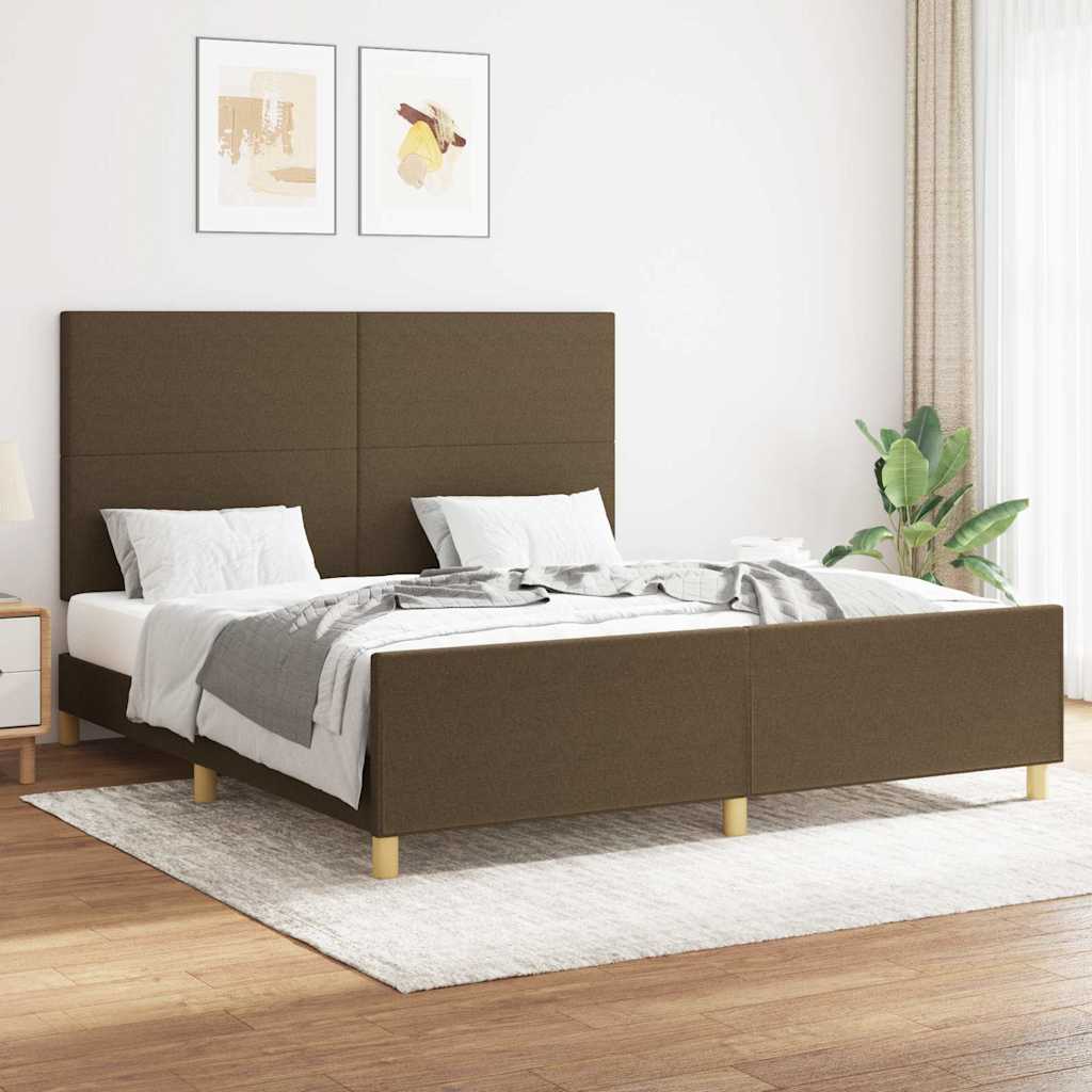 sengeramme uden madras 160x200 cm stof mørkebrun