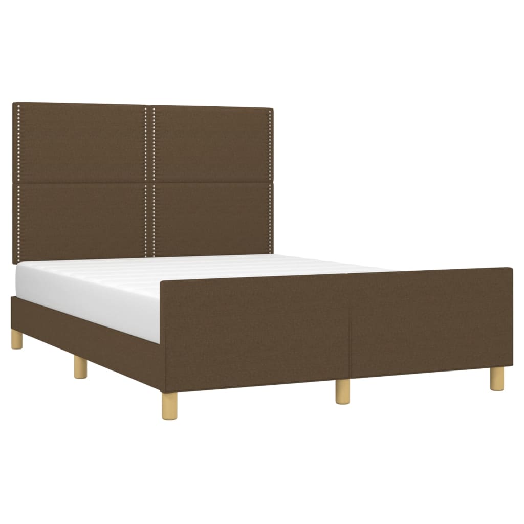 sengeramme uden madras 140x190 cm stof mørkebrun