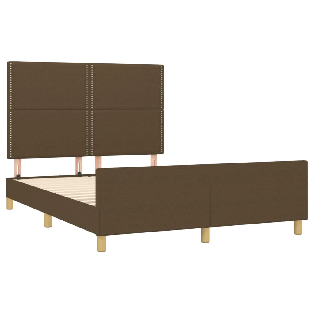 sengeramme uden madras 140x190 cm stof mørkebrun