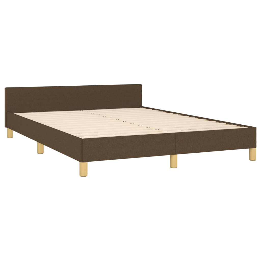 sengeramme uden madras 140x190 cm stof mørkebrun