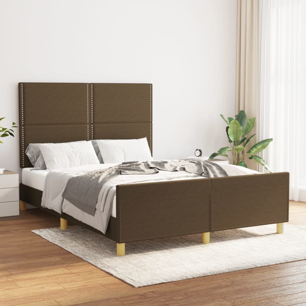 sengeramme uden madras 140x190 cm stof mørkebrun