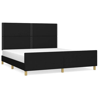 sengeramme uden madras 160x200 cm stof sort