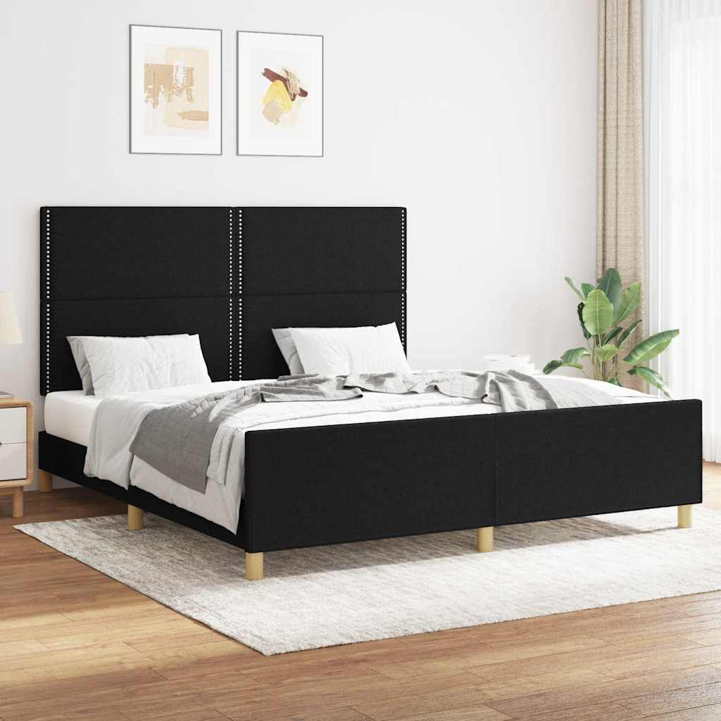 sengeramme uden madras 160x200 cm stof sort
