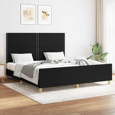 sengeramme uden madras 160x200 cm stof sort
