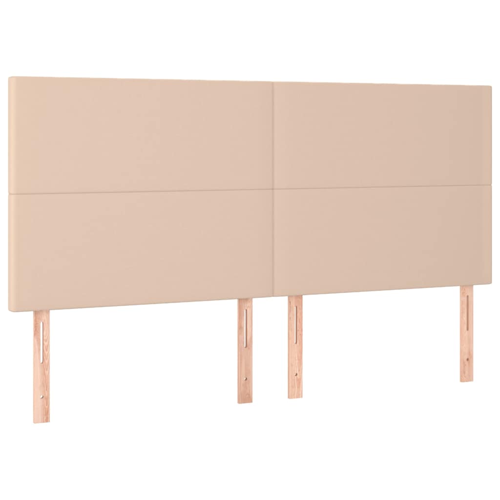 sengeramme med sengegavl 160x200 cm kunstlæder cappuccinofarvet