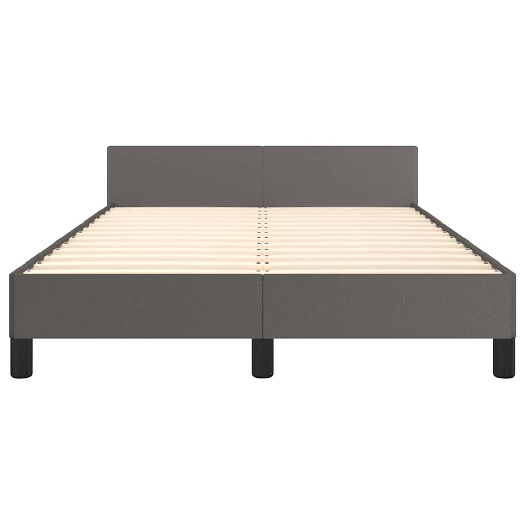 sengeramme med sengegavl 120x200 cm kunstlæder grå