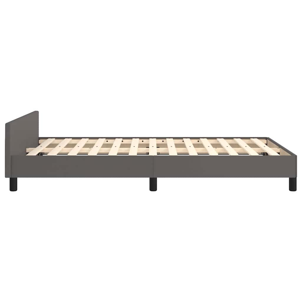 sengeramme med sengegavl 120x200 cm kunstlæder grå