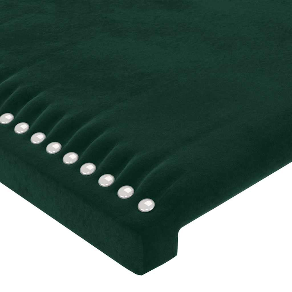 Sengeramme uden madras Mørkegrøn 90x190 cm Fløjl