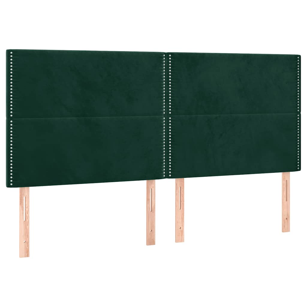 sengeramme med sengegavl 180x200 cm fløjl mørkegrøn
