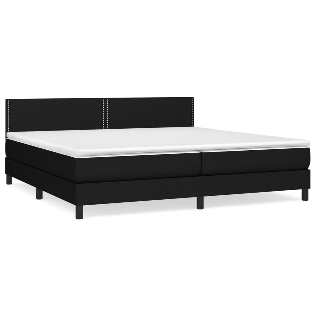 kontinentalseng med madras 200x200 cm stof sort