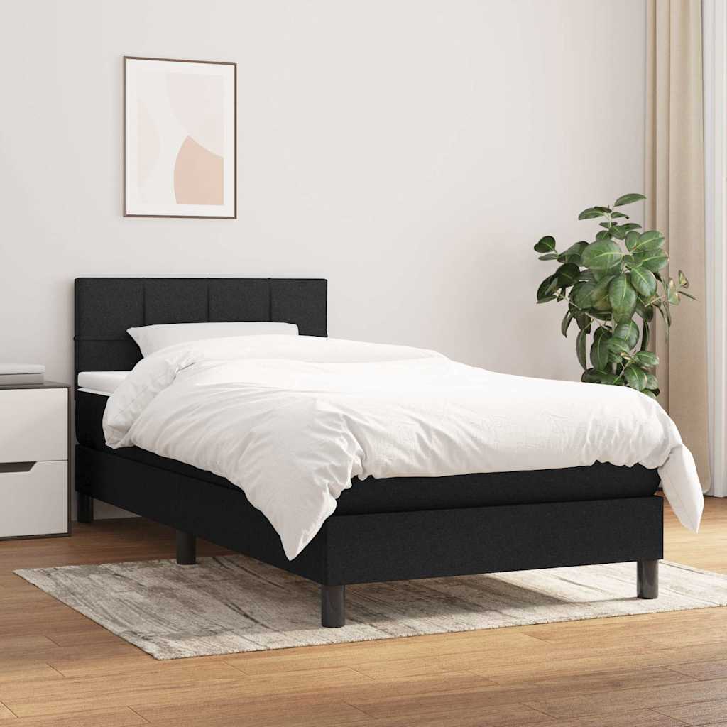 kontinentalseng med madras 90x190 cm stof sort