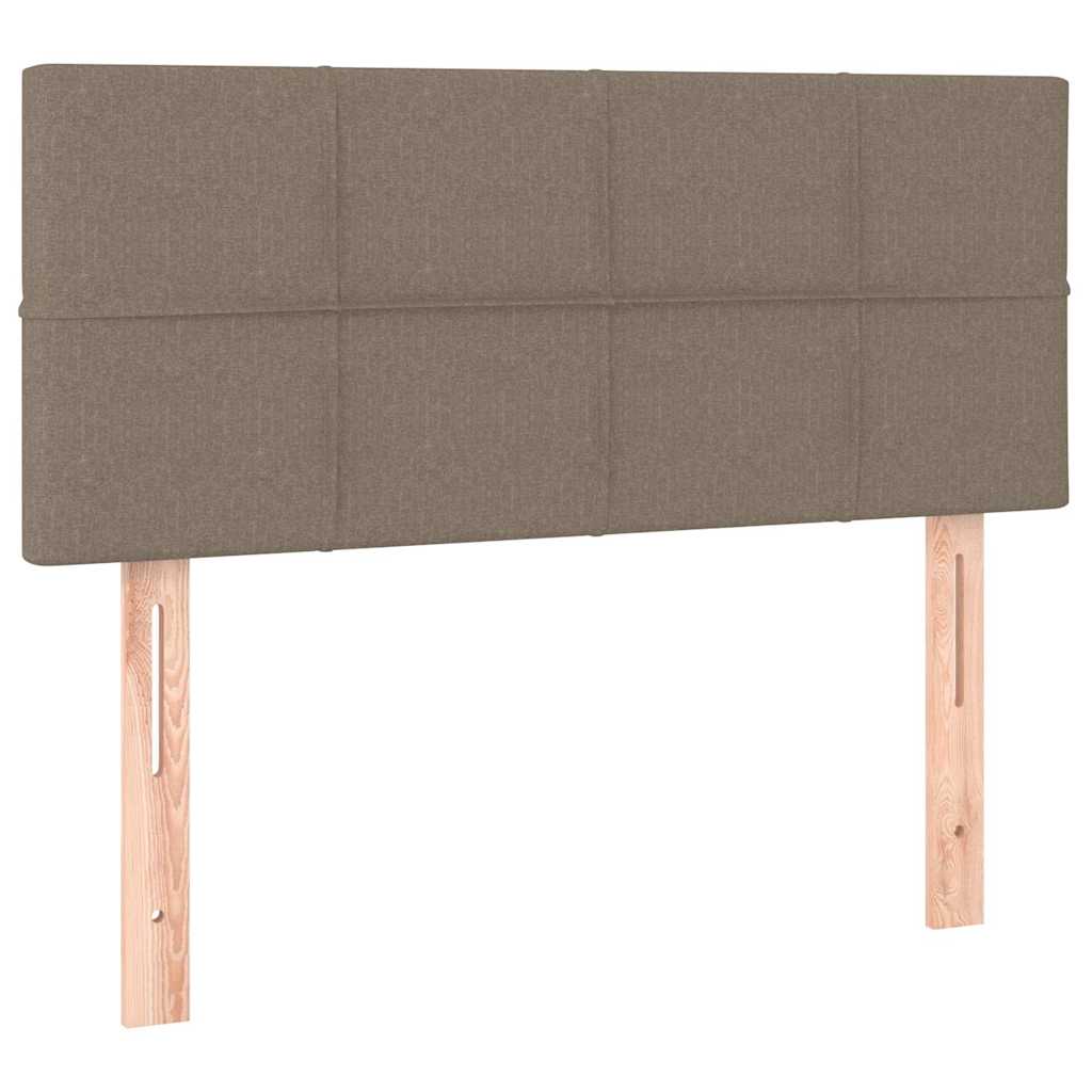 kontinentalseng med madras 90x190 cm stof gråbrun
