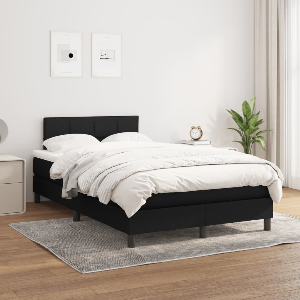 kontinentalseng med madras 120x200 cm stof sort