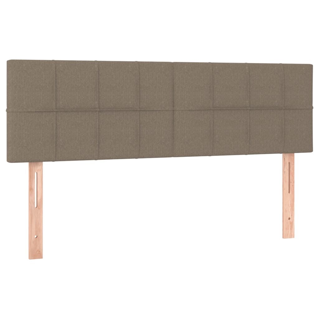 kontinentalseng med madras 140x190 cm stof gråbrun