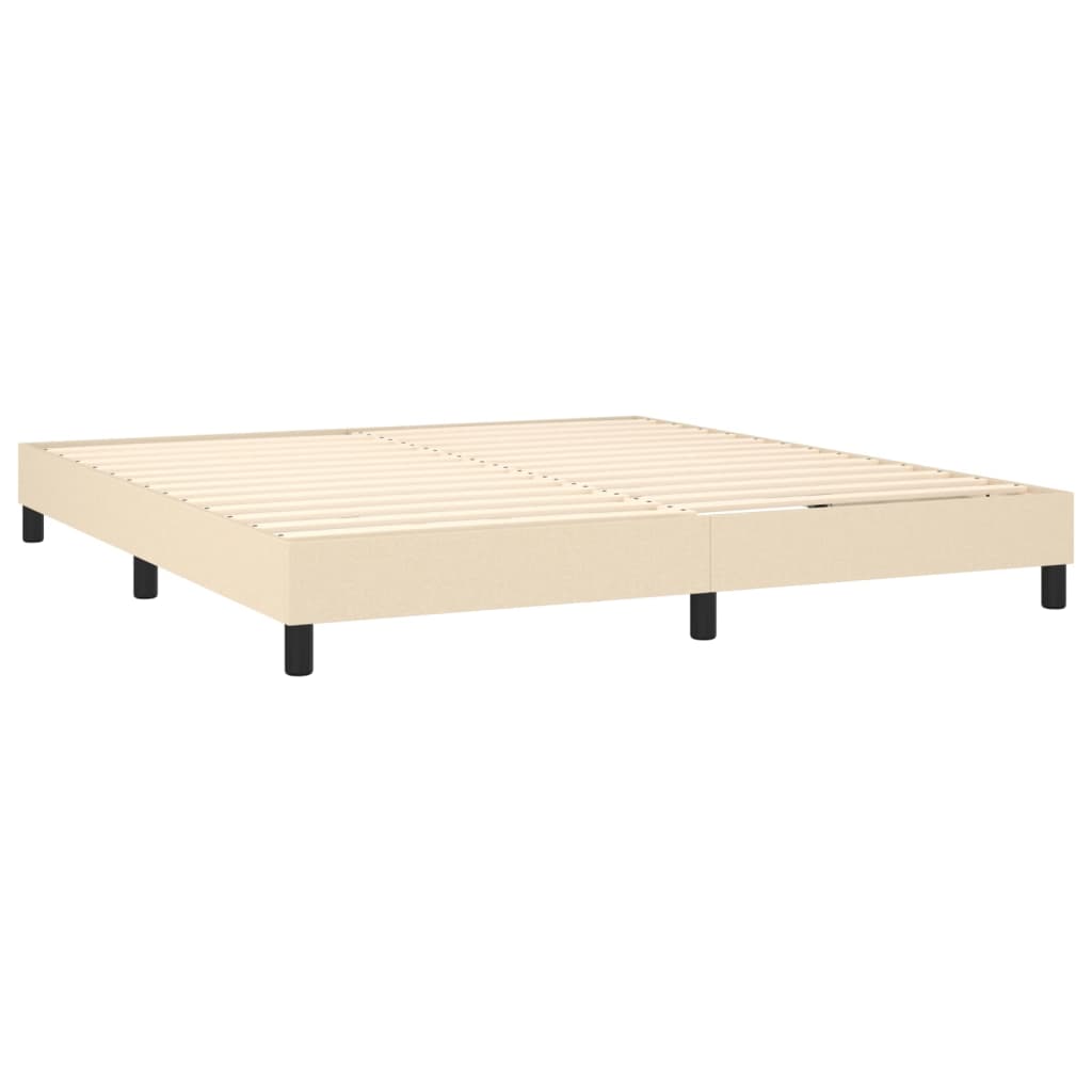 kontinentalseng med madras 180x200 cm stof cremefarvet