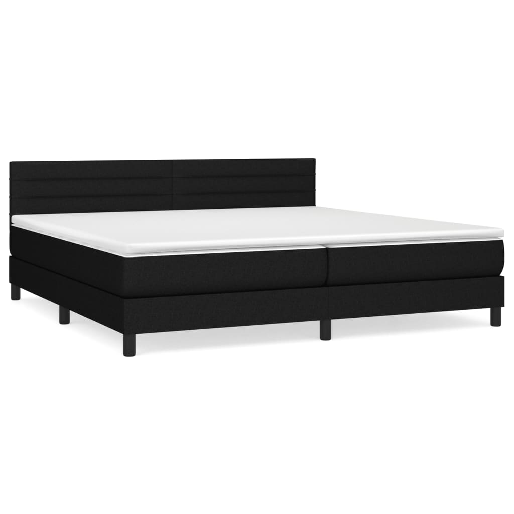 kontinentalseng med madras 200x200 cm stof sort