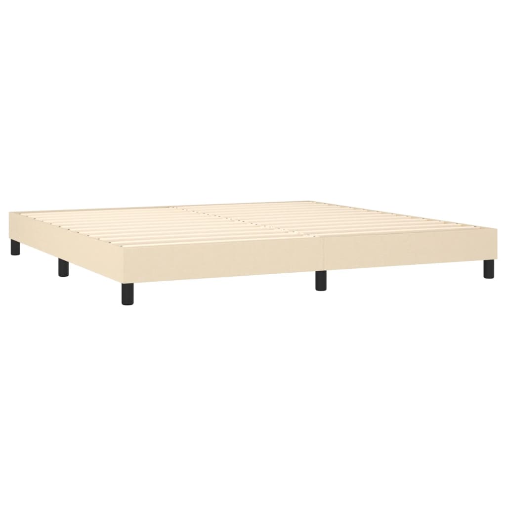 kontinentalseng med madras 200x200 cm stof cremefarvet