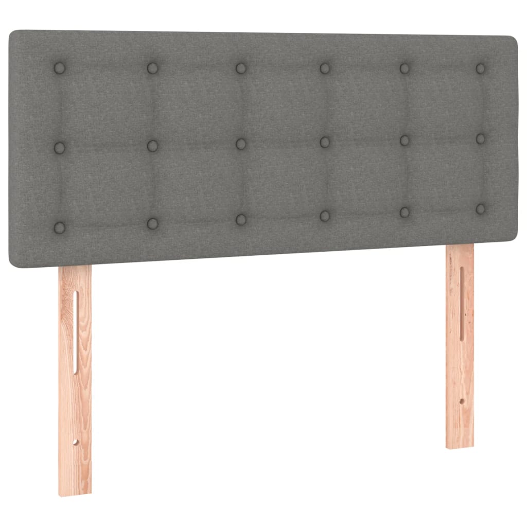 kontinentalseng med madras 90x190 cm stof mørkegrå