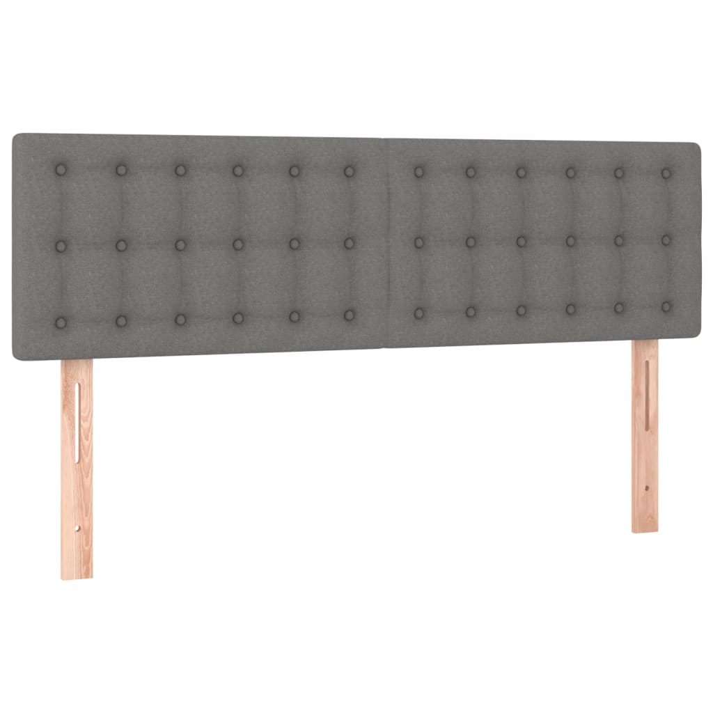kontinentalseng med madras 140x190 cm stof mørkegrå