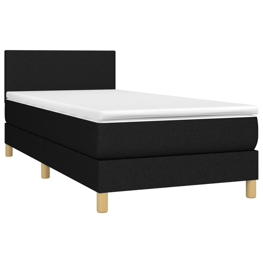 kontinentalseng med madras 90x190 cm stof sort