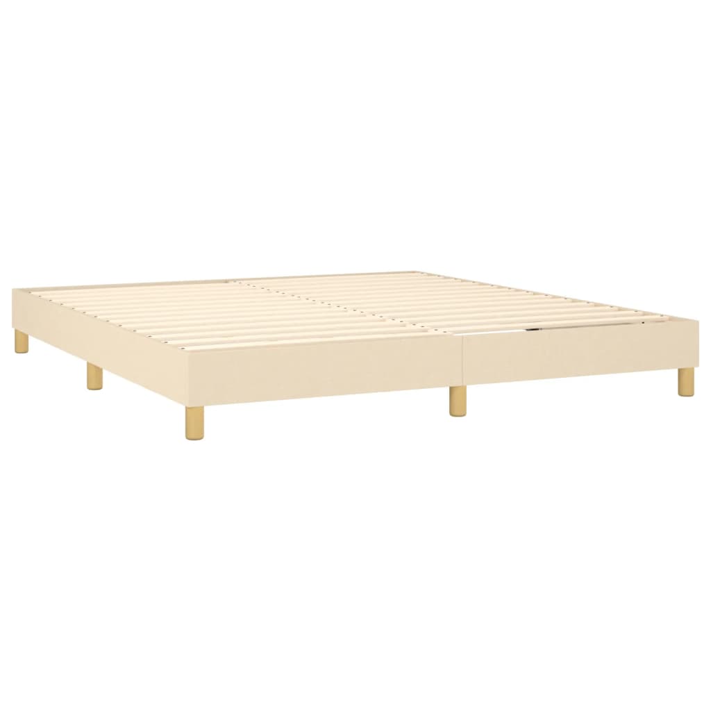 kontinentalseng med madras 160x200 cm stof cremefarvet