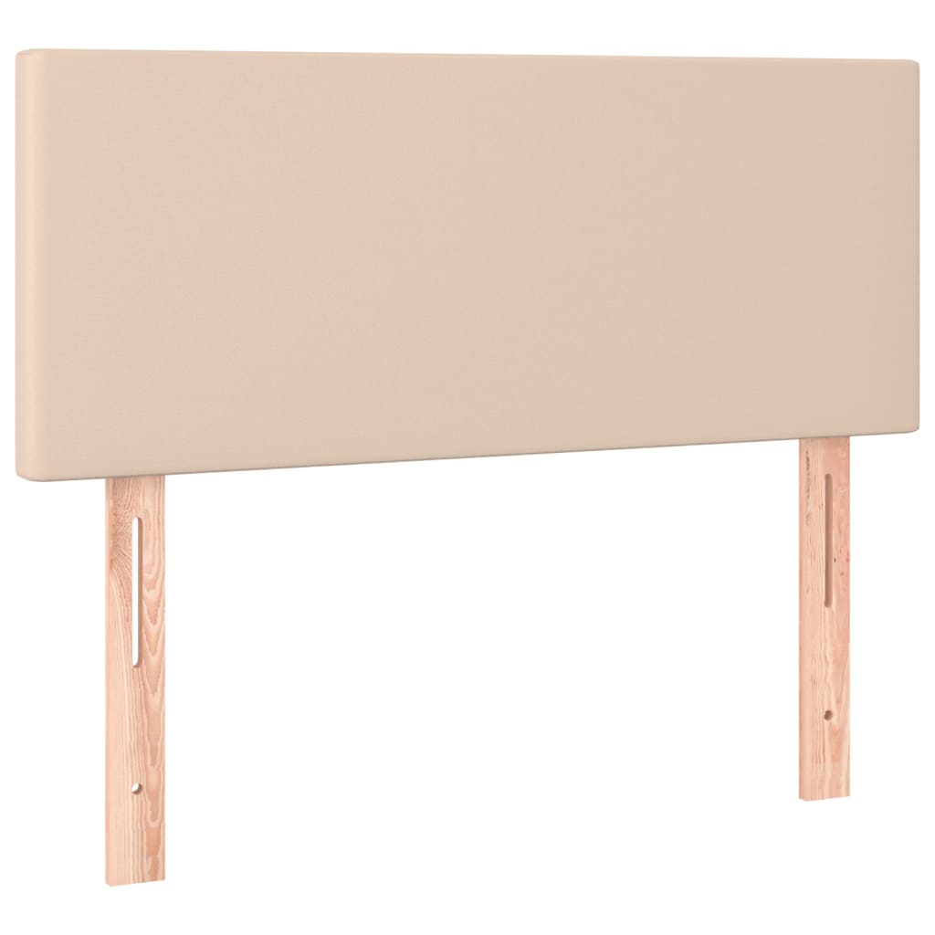 kontinentalseng 100x200 cm kunstlæder cappuccinofarvet